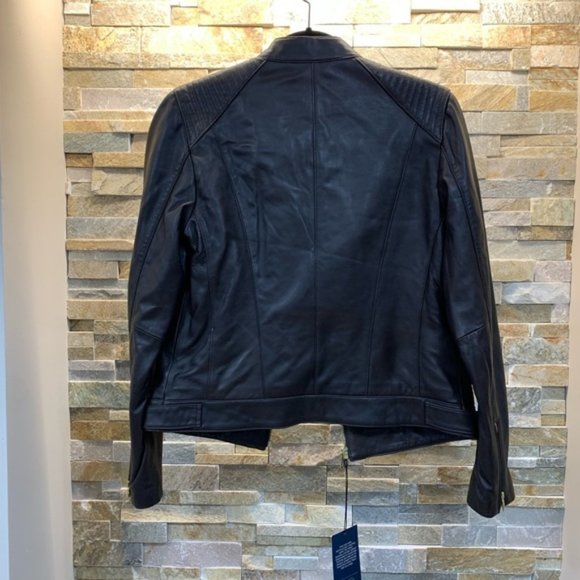 Cole Haan Leather Moto Jacket - Picture 4 of 6